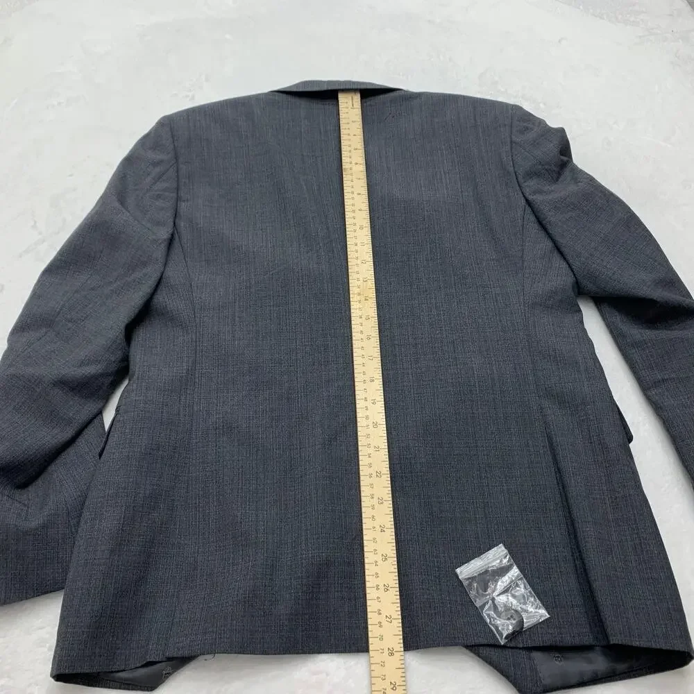John Varvatos Mens 38S Bedford Jacket 100% Wool Sport Coat Blazer Suit Gray Grey
